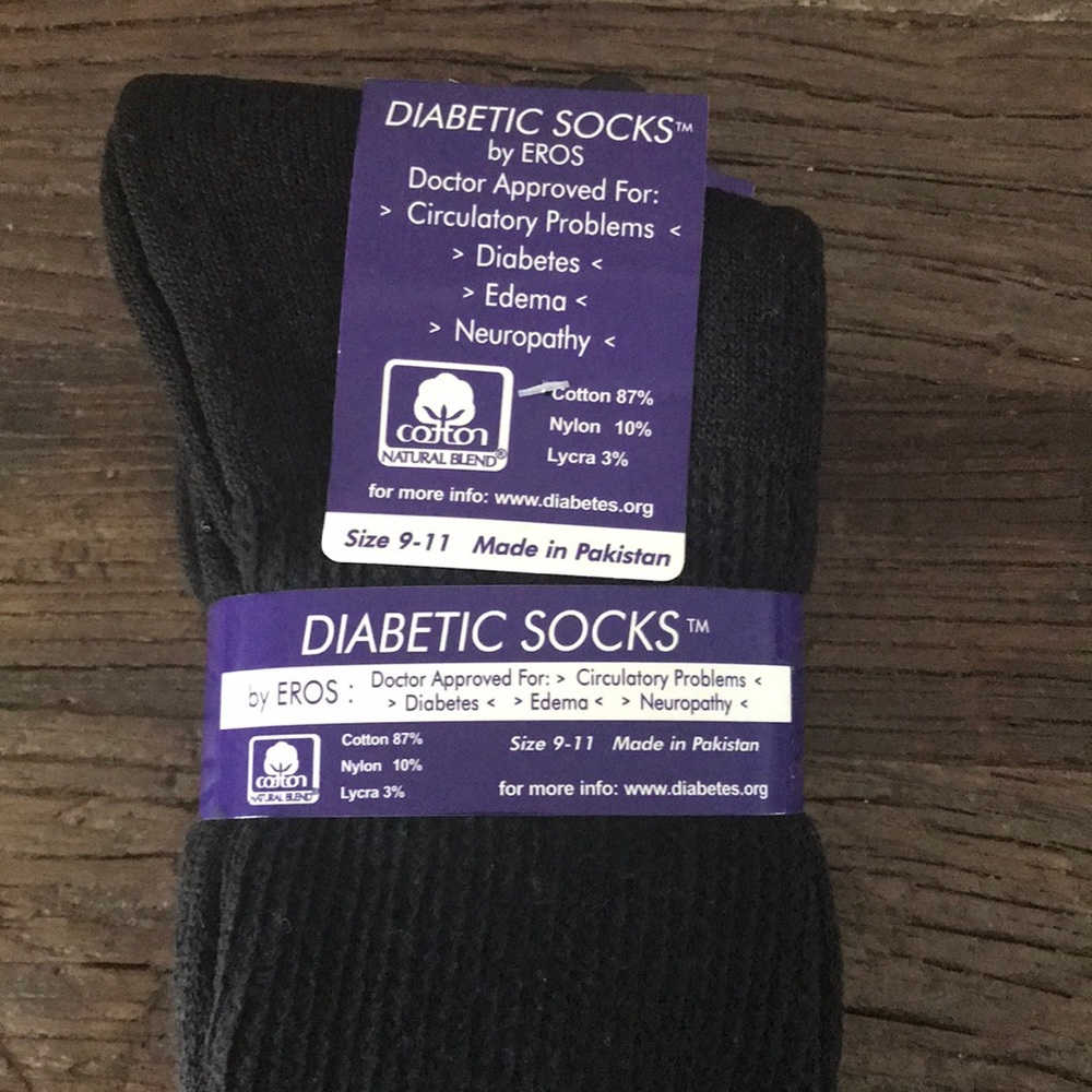 Men’s Diabetic Crew Socks Cotton Blend 3 Pack - Picture 2 of 4